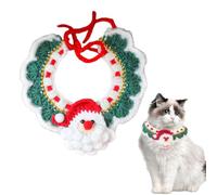 Christmas Cat Cog Bib,1PC Santa Claus Knitted Pet Scarf,Washable Cat Collar Bandana Pet Christmas Dress Up Costume for Cat Dog Holiday Festival Theme Party,Adjustable (Santa Claus, L)