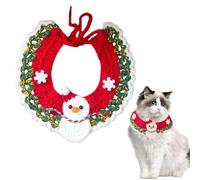 Christmas Cat Cog Bib,1PC Snowman Knitted Pet Scarf,Washable Cat Collar Bandana Pet Christmas Dress Up Costume for Cat Dog Holiday Festival Theme Party,Adjustable (Snowman, M)