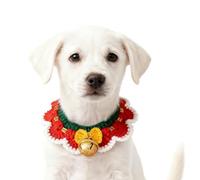 Christmas Cat Collar|Holiday Kitten Puppy Costume Accessories-Knitted Pet Collar | for Family Gathering Party Role Play Performance Dress Up