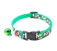Christmas Cat Collar with Bell - Xmas Holiday Adjustable Comfortable Pet Collar, Green Mittens Design, 19-32cm