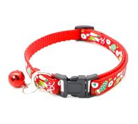 Christmas Cat Collar with Bell - Xmas Holiday Adjustable Comfortable Pet Collar, Red Mittens Design, 19-32cm