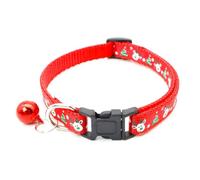 Christmas Cat Collar With Bell - Xmas Holiday Adjustable Comfortable Pet Collar, Red Mittens Design, 19-32cm