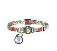 Christmas Cat Collar with Bells & Cute Pendants, Breakaway Cat Collars Xmas Cat Gifts for Christmas, Anti-Lost Qr Code Tag Cat Collar for Male Female Cats (Green&Red)