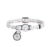 Christmas Cat Collar with Bells & Cute Pendants, Breakaway Cat Collars Xmas Cat Gifts for Christmas, Anti-Lost Qr Code Tag Cat Collar for Male Female Cats (White)