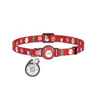 Christmas Cat Collar with Bells & Cute Pendants, Breakaway Cat Collars Xmas Cat Gifts for Christmas, Anti-Lost Qr Code Tag Cat Collar for Male Female Cats (Red)