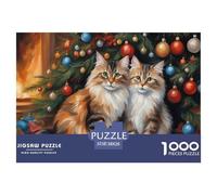 Christmas-cat-couple Jigsaw Puzzles for Adults Interesting Puzzle Game 1000 Jigsaws Educational Games Home Decoration Gifts 38x26cm/1000pcs