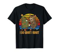 Christmas cat do what i want vintage sunset crazy hilarious T-Shirt
