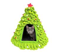 Christmas Cat House - Warm Knitted Nest with Design | Cat Christmas Trees for Kittens, Small Pets, Indoor and Outdoor, for Winter Sleeping and Others