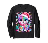 Christmas Cat Lover Master Builder Building Bricks Blocks Long Sleeve T-Shirt