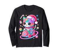 Christmas Cat Lover Master Builder Building Bricks Blocks Long Sleeve T-Shirt