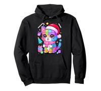 Christmas Cat Lover Master Builder Building Bricks Blocks Pullover Hoodie