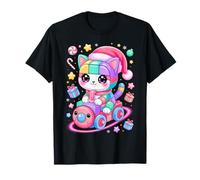 Christmas Cat Lover Master Builder Building Bricks Blocks T-Shirt