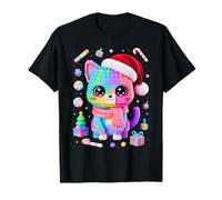 Christmas Cat Lover Master Builder Building Bricks Blocks T-Shirt