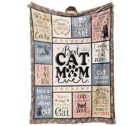 Christmas Cat Mum Gifts - Best Cat Mum Ever Blanket, Funny Cat Lover Gifts for Women, Cozy Cat Lady Gift for Women, Cat Themed Present Blanket for Birthday, Christmas, Mother’s Day