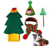 Christmas Cat Santa Hat And Scarf - Plush 25x13x5cm | Pet Knitted Scarf And Hat Set | Cute Cat Christmas Outfit | Festive Pet Costume Accessory For Holiday Party Photoshoot Ad Seasonal Celebration