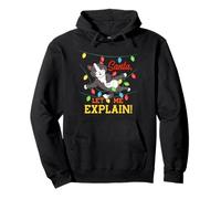 Christmas Cat Tangled in Xmas Lights Santa, Let Me Explain! Pullover Hoodie