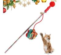 Christmas Cat Toy Cute Santa Claus Interactive Teaser Wand | Holiday Cat Play Toy for Indoor Kitten Home Living Room Pet Store Cattery Christmas gift box