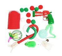 Christmas Cat Toys,Interactive Cat Toy Ball Caged Mice Teeth Cleaning Toy | Multifunctional Interactive Cat Toy Ball, Active Cat Exercise Toys, Fuzzy Balls Cat Toy for Bored Indoor Adult Cats