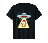 Christmas Cat UFO Abduction Value Graphic T-Shirt
