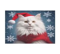 Christmas Cat Wooden Jigsaw Puzzles 1000 Piece Puzzle For Adults. Challenging To Complete But Fun And Humorous Jigsaws （75×50cm）