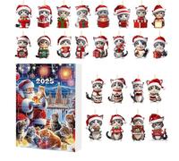 Christmas Cats Calendar 2025-26x18cm Acrylic Advent Display, Cute Kitten Figurines, Holiday Collection 24 Days A Day, Seasonal Ornament Set | Countdown To
