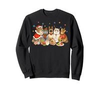 Christmas Cats Festive Holiday Cookies Cozy Winter Crew Sweatshirt