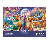Christmas Cats Jigsaw Puzzles 1000 Pieces. Whimsical Challenge Toy for Adults Kids 52x38cm/1000pcs