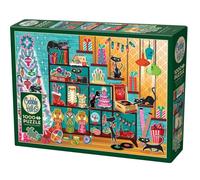 Cobble Hill 1000 Piece Puzzle Christmas Cats-Sample Poster Included, Red
