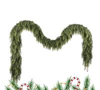 Christmas Cedar Garland - Artificial Green Cedar Pine Garland | Needle And Leaf Wreath For Indoor Outdoor Living Room Wall Fireplaces Mantle Porches Garden