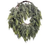 Christmas Cedar Garland, Real Touch, 150cm, Realistic Cedar Decoration, Winter Mantle Accent, Flexible Branches, For Front Door Living Room Porches Fireplace Wall Garden Indoor Fireplaces Mantle