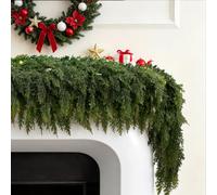 Christmas Cedar Garland, Real Touch Faux Greenery Garland, Lush Artificial Cypress Pine Garland for Mantel, Staircase, Doorway (9FT-2PCS, Standard)