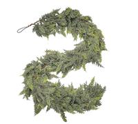 Christmas Cedar Garland, with Portable Flexible Construction, 150cm, Artificial Realistic Green Faux, Real Touch Winter Pine Garland, Lifelike Fragrant Design, for Wall, Garden, Indoor, Outdoor