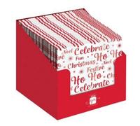 Christmas Celebration Napkins Pk20 5 Pack - Red