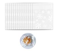 Christmas Cellophane Bags,100Pcs Clear Sweet Goodies Candy Treat Bags,Mini Xmas Treat Sweet Goody Bags Snowflake Cellophane Bag for Sweets Cookie Chocolate Wrapping Christmas Party Favors