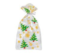 Christmas Cellophane Gift Bags Festive Clear Treat Bags for Sweets, Chocolates, and Small Presents Party Bags with Twist Ties for Favors, Stocking Fillers & Seasonal Gifting (Clear, Pack of 3-60pcs)
