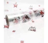 Christmas Cellophane Wrap Santa Snowman and Reindeer design Gift Hamper Wrap (2 metres (folded))