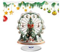 Christmas Centerpiece - 2D Ferris Wheel, Rotating Base Decoration Tree Design | Tray Levels Party Wedding Thanksgiving Home Room Festive Ornament Display Tool