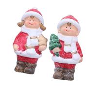 Christmas Ceramic Cartoon Children Boy And Girl Statue Set Bedroom Living Room Decorative Accent For Festives Season Bedroom Decors Ceramic Sculptures