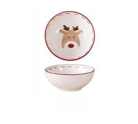 Christmas Ceramic Cup Santa Claus Mug Elk Cream Pot Tray Western Food Plate (Elk Bowl)