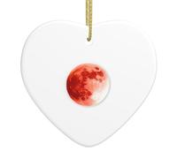 Christmas Ceramic Heart Pendant Hanging WHJSHOP Rare red Moon Pattern Christmas Decoration for Christmas Tree Supermarket Home