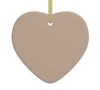 Christmas Ceramic Heart Pendant Hanging WHJSHOP Solid Color Light Brown Pattern Christmas Decoration for Christmas Tree Supermarket Home