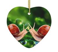 Christmas ceramic heart pendant WHJDPP Animal Snail Printing Christmas tree decoration for fireplace shopping mall holiday party