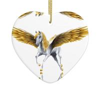 Christmas ceramic heart pendant WHJDPP Pegasus Printing Christmas tree decoration for fireplace shopping mall holiday party