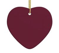 Christmas ceramic heart pendant WHJDPP Pure Wine red Printing Christmas tree decoration for fireplace shopping mall holiday party