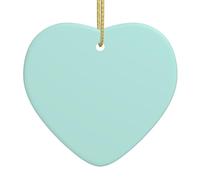 Christmas Ceramic Heart Pendant WHJSSF Light Blue Printing Smooth and Bright for Christmas Mouse Tree Home and Supermarket Decoration