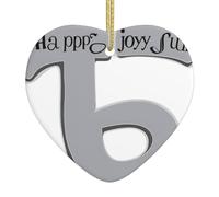 Christmas Ceramic Heart Pendant YYHHAOFA Fashion Prints Printed Smooth and Bright for Christmas Mouse Tree Home and Supermarket Decoration