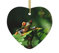 Christmas ceramic heart pendant YYHHAOFA Peace Frog Tree Picture Christmas tree decoration for fireplace shopping mall holiday party