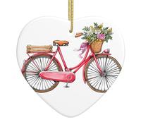 Christmas ceramic heart pendant YYHHAOFA Retro red bicycle Picture Christmas tree decoration for fireplace shopping mall holiday party