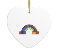 Christmas Ceramic Heart Pendant YYHWHJDE Stained Glass Rainbow Pattern Smooth and Bright for Christmas Mouse Tree Home and Supermarket Decoration