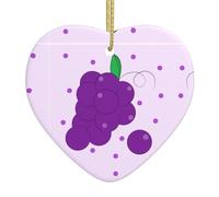 Christmas Ceramic Love Pendant Cartoon Grapes Prints Christmas Decoration for Fireplace Office is a Gift for Family and Friends